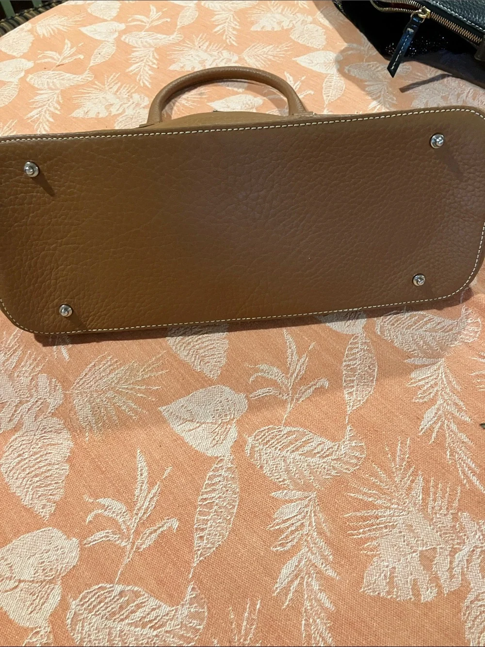 Dooney & Bourke Brown Pebbled Leather Dome Satchel